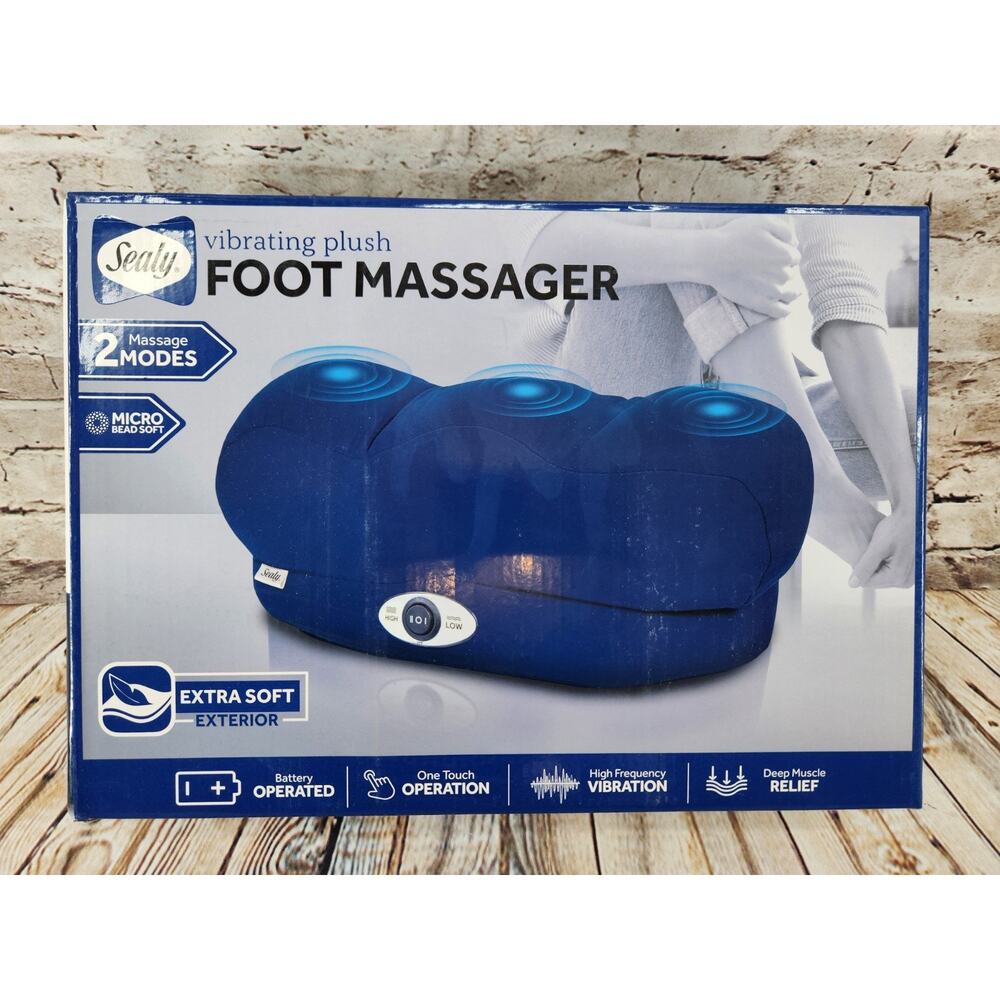 Sealy Vibrating Plush Foot Massager NEW 2 Modes Extra Soft